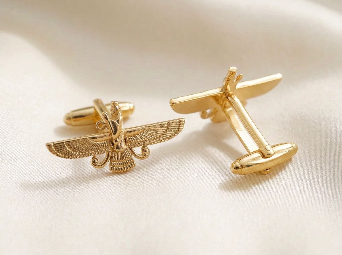 The Eternal Asho Farohar 3D 360 — Cufflinks (18K Gold)