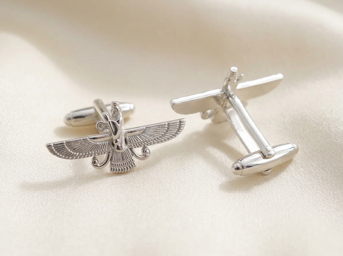 The Eternal Asho Farohar 3D 360 — Cufflinks (Silver)